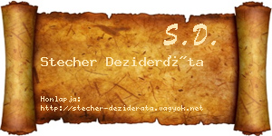 Stecher Dezideráta névjegykártya